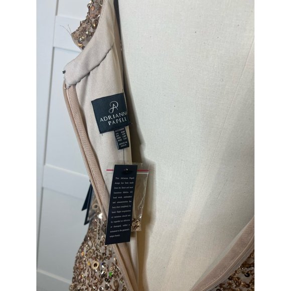 NWT! Adrianna Papell Scoop Back Sequin Gown, Size 8 Petite - Picture 7 of 8